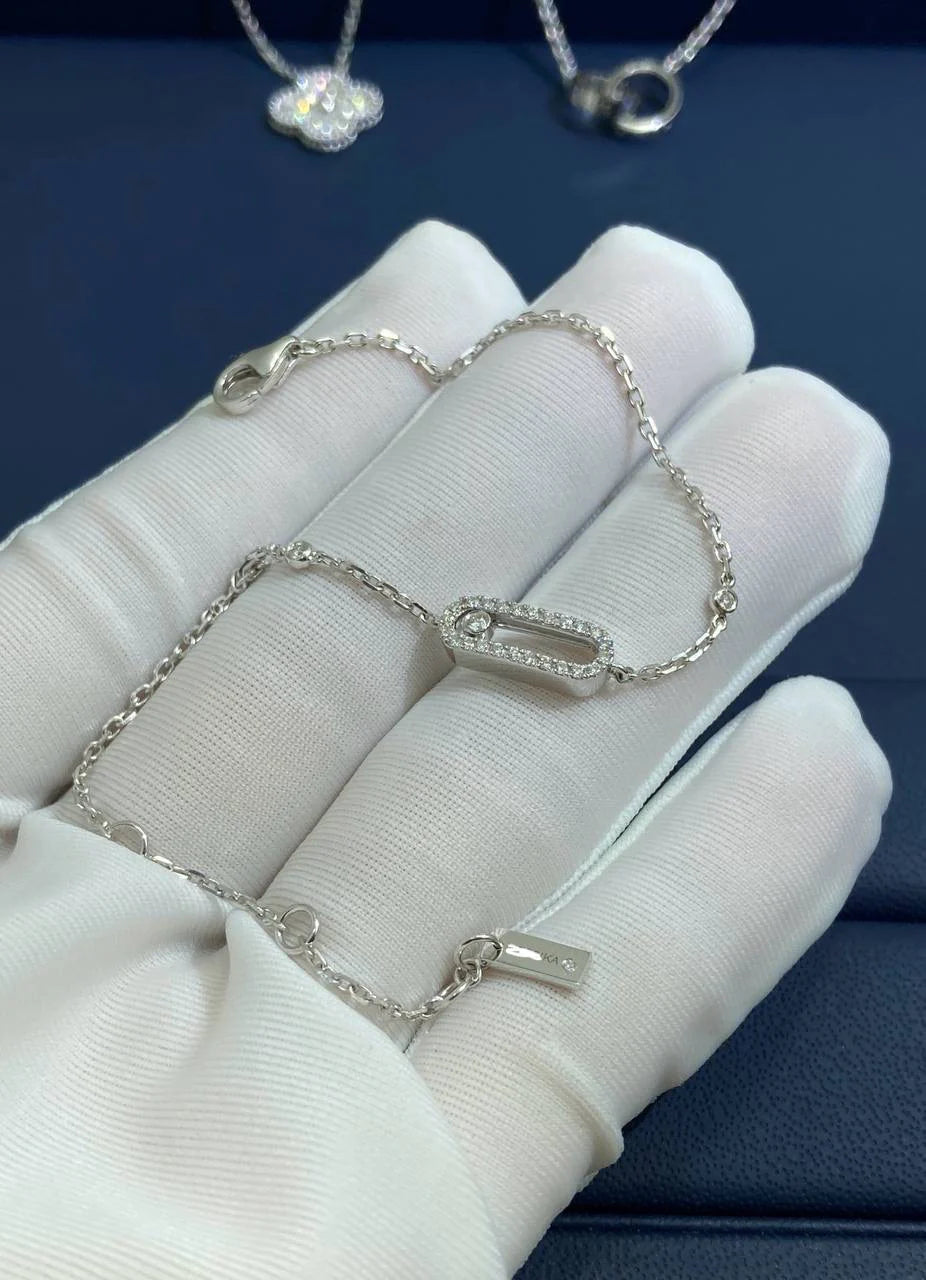 MSSK chain bracelet with diamonds