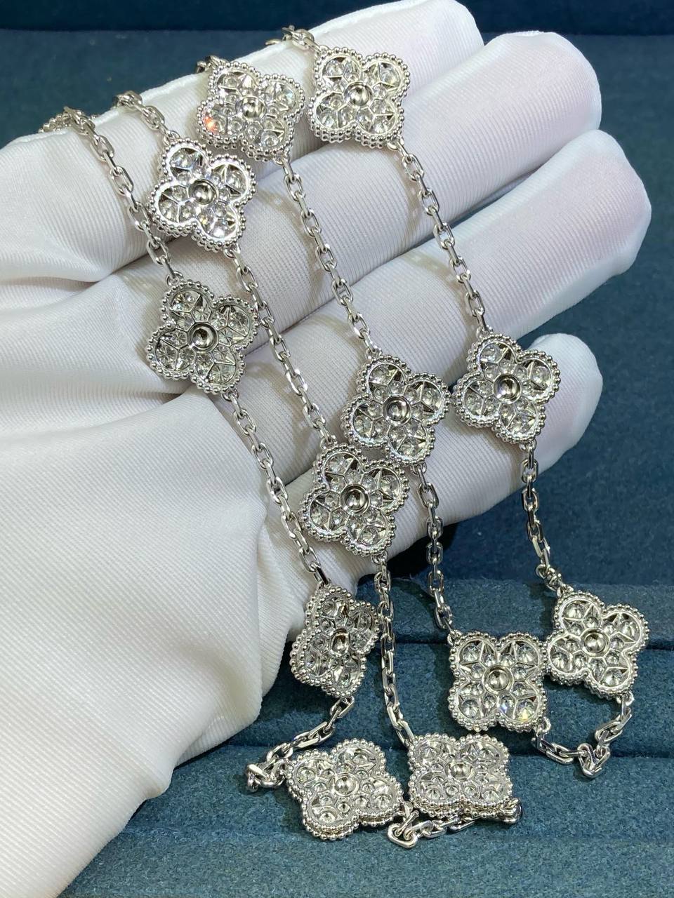 VC 20 motif full pave diamond necklace