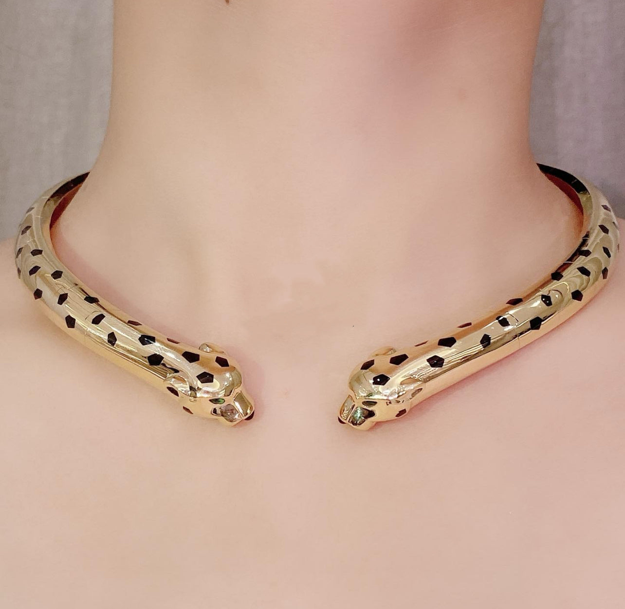 Panther double-head necklace