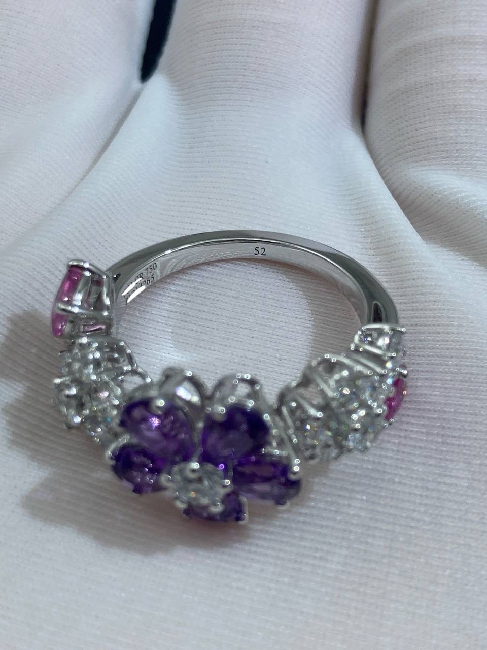 VC wildflowers ring with sapphires and diamonds