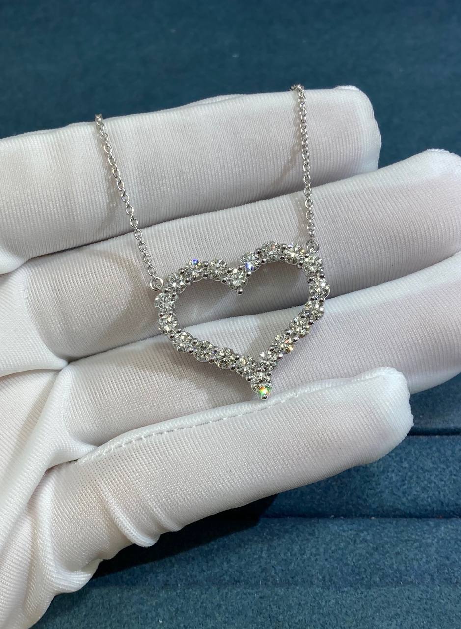TC Heart full pave diamond pendant, Large model