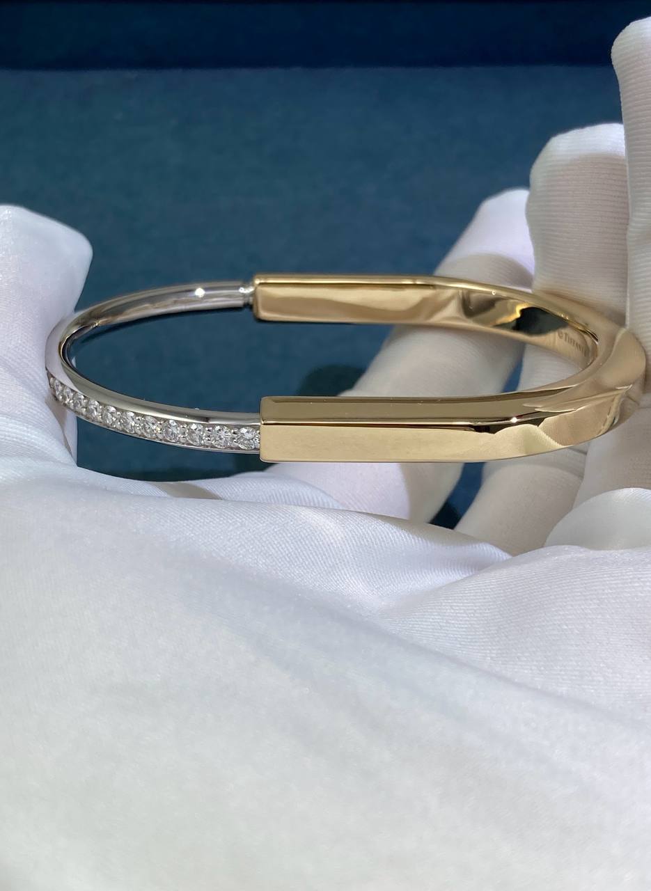 TC lock half-pave diamond bracelet