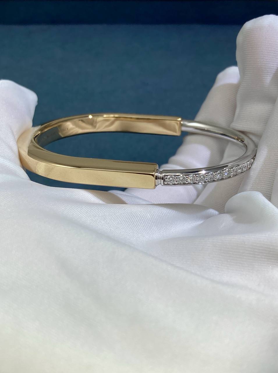 TC lock half-pave diamond bracelet