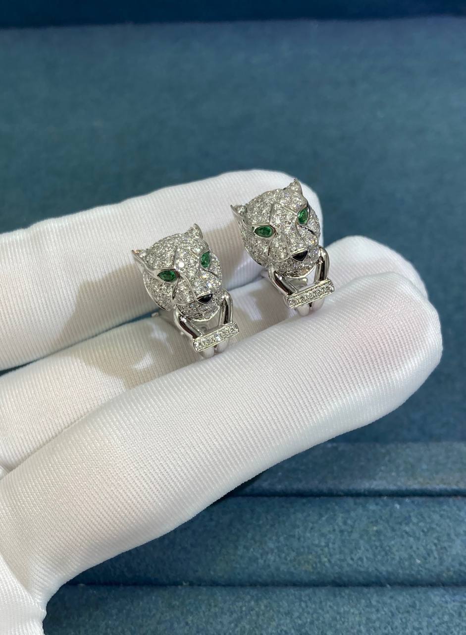 Panther full pave diamond earrings