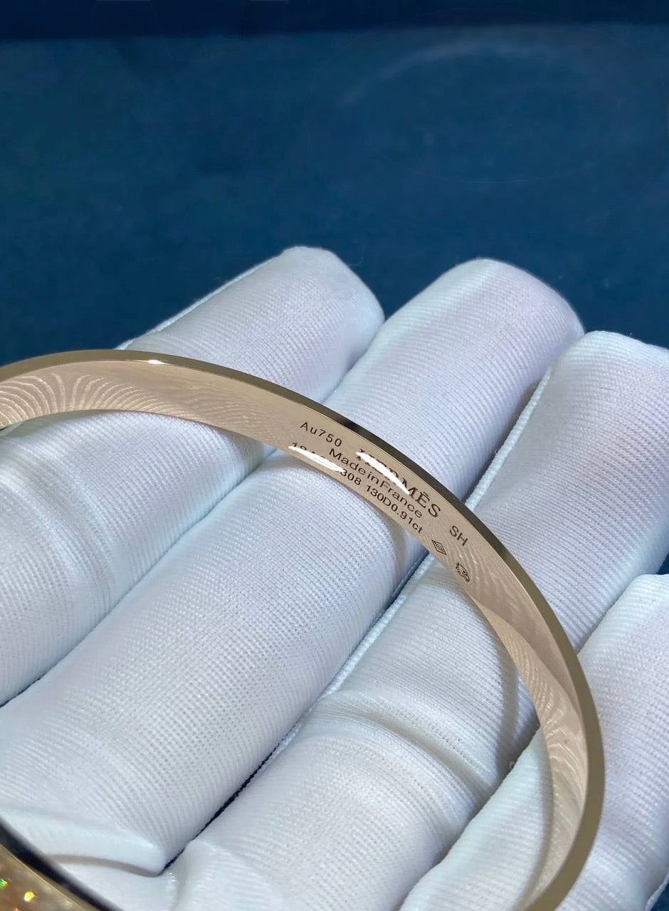 HRMS collie chain half-pave diamond bracelet