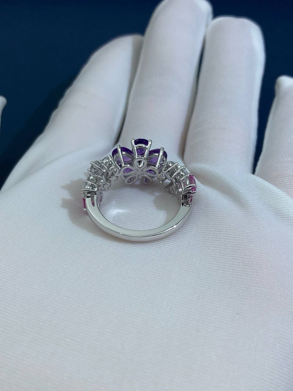 VC wildflowers ring with sapphires and diamonds