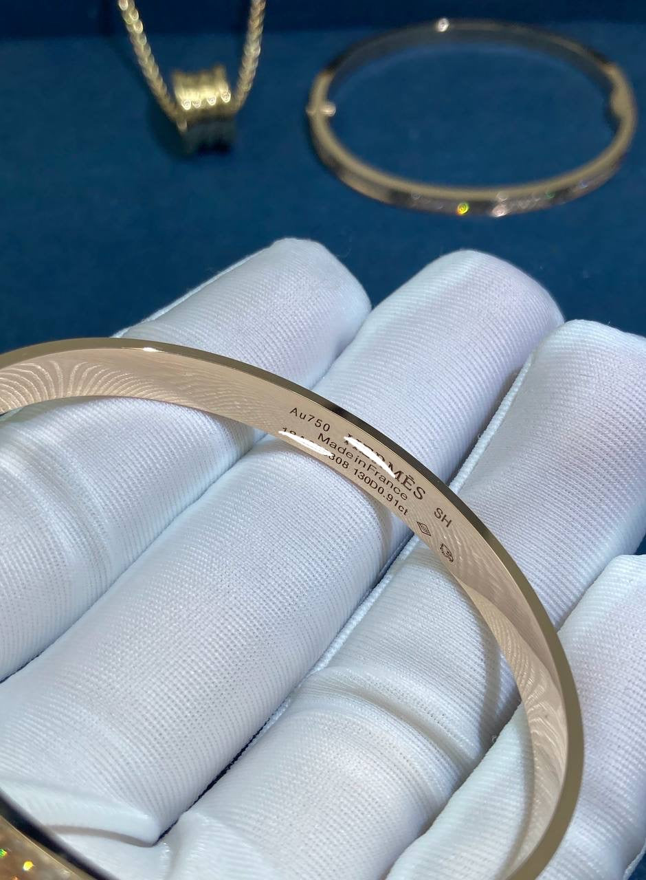 HRMS collie chain half-pave diamond bracelet