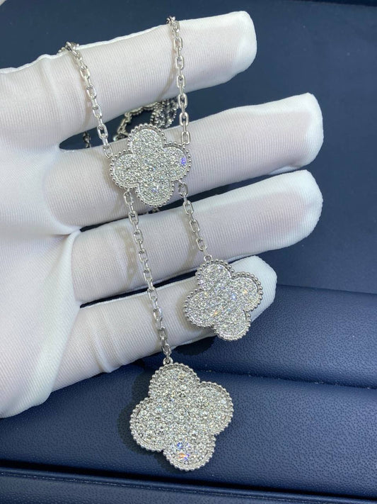 VC 6 Motif full pave diamond necklace
