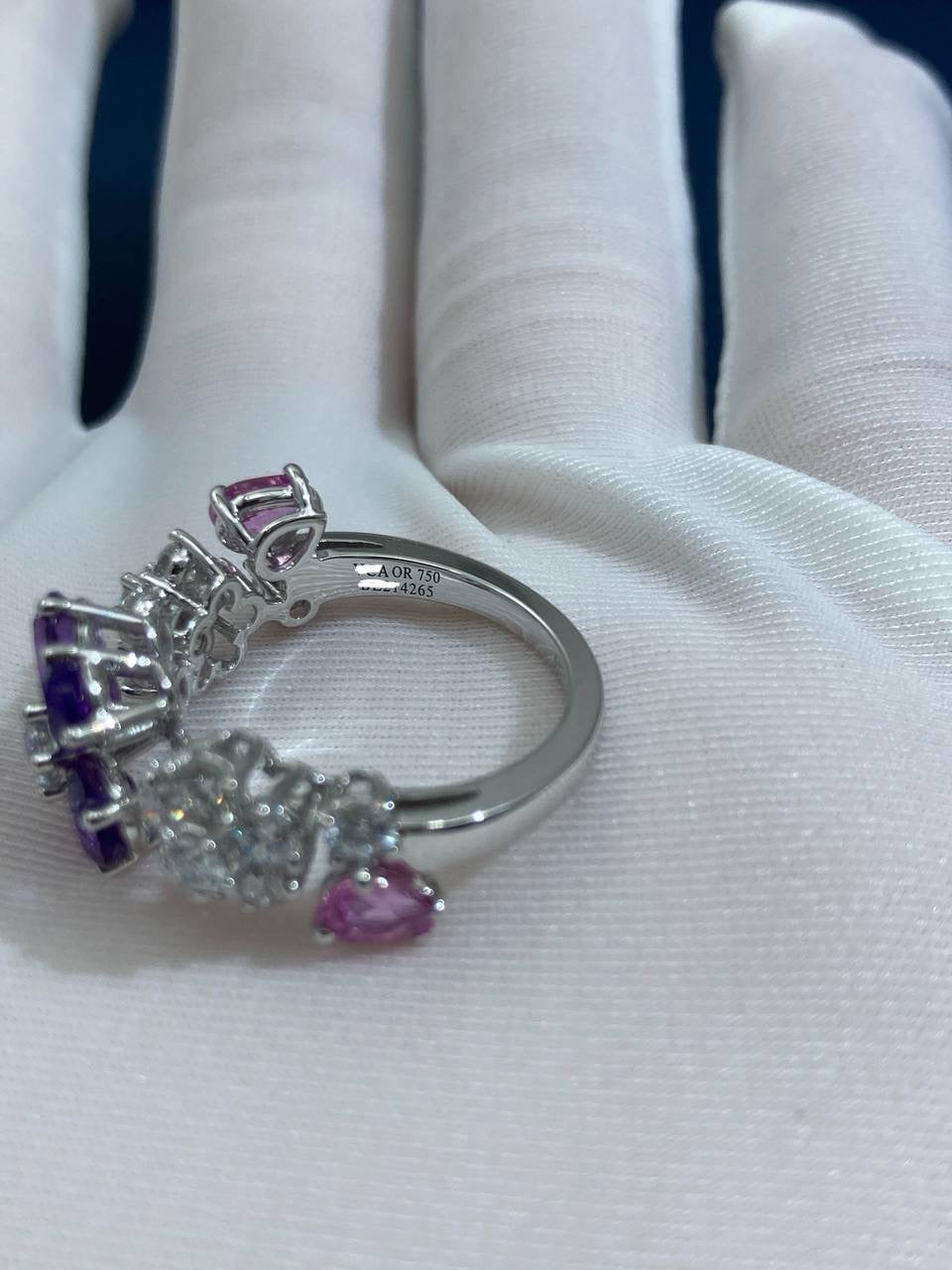 VC wildflowers ring with sapphires and diamonds