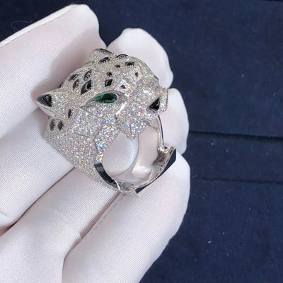Panther full pave diamond ring, Large model