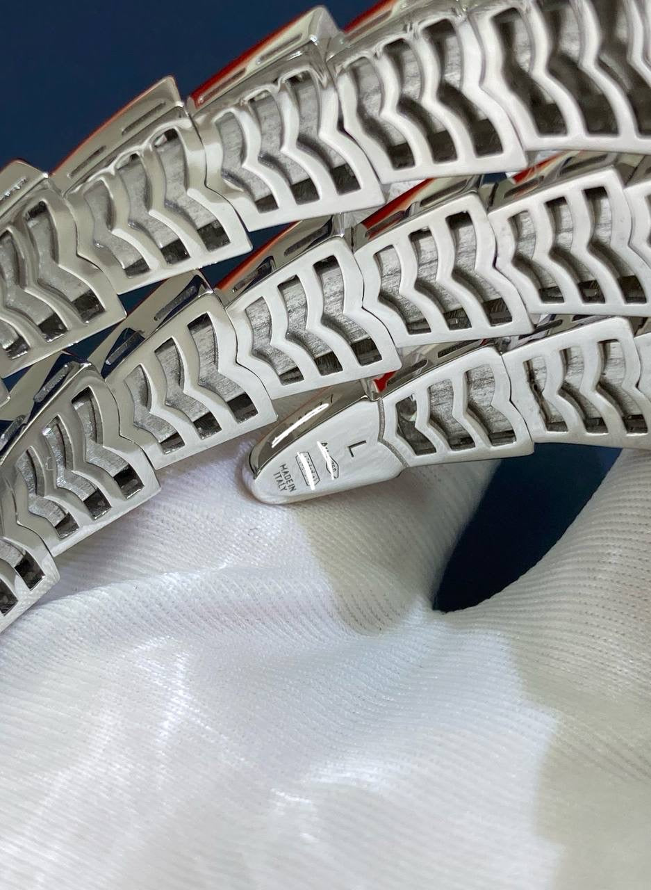 Serpenti double row full pave diamond bracelet, Large model