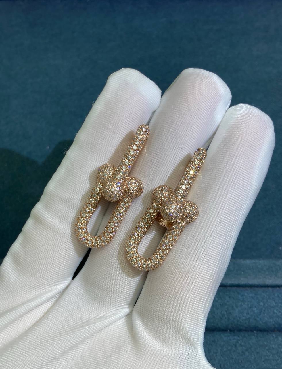 TC full pave diamond earrings, Large model