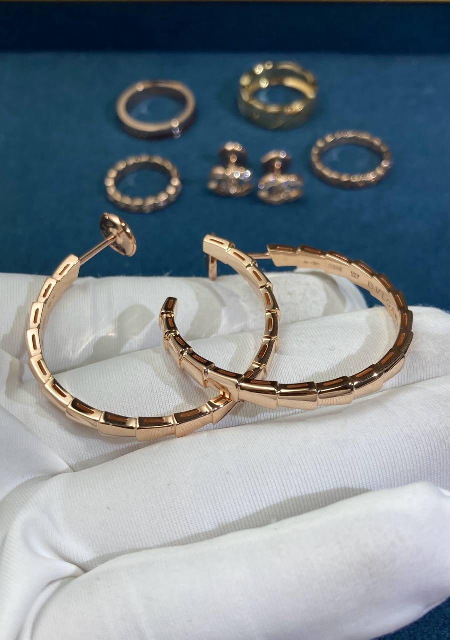 Serpenti hoop earrings