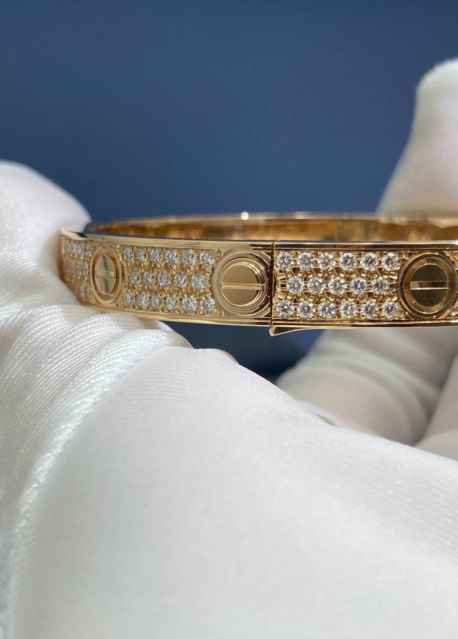 Love full pave diamond bracelet, Classic model