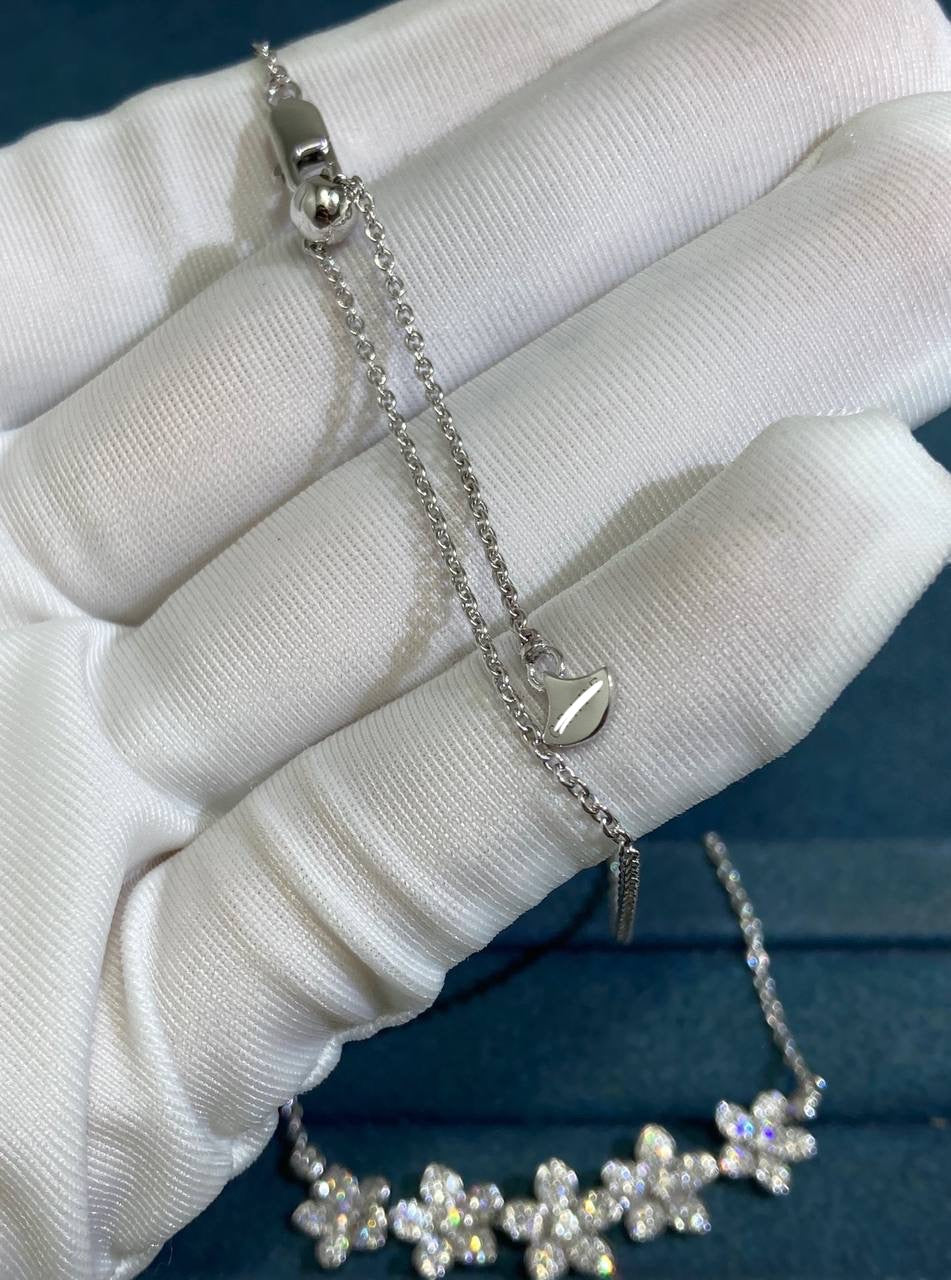 GRFF floral full pave diamond necklace