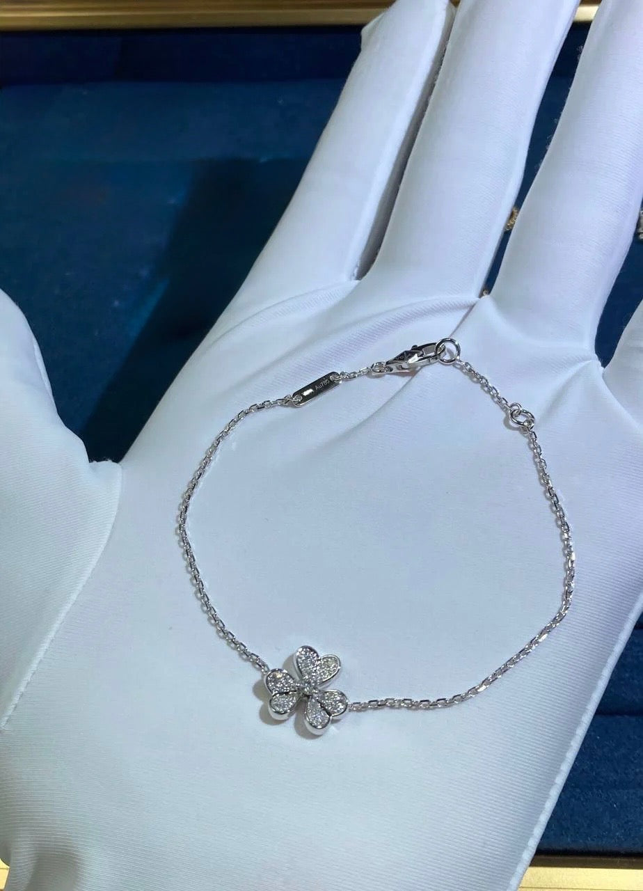 VC floral full pave diamond bracelet, Mini model