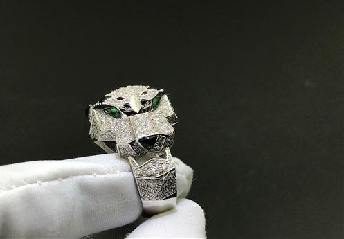 Panther full pave diamond ring, Classic model