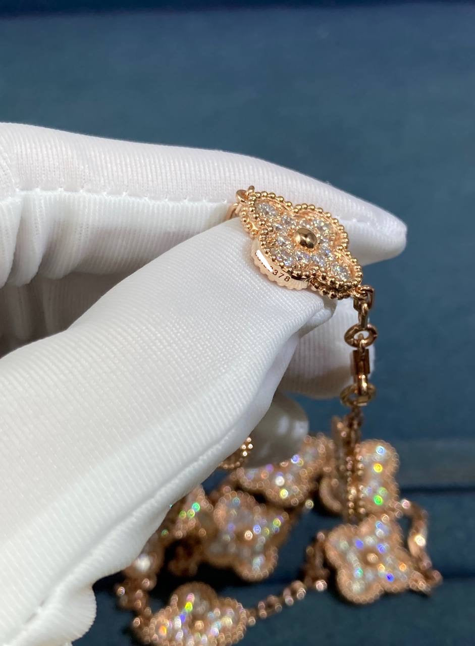 VC 10 motif full pave diamond necklace