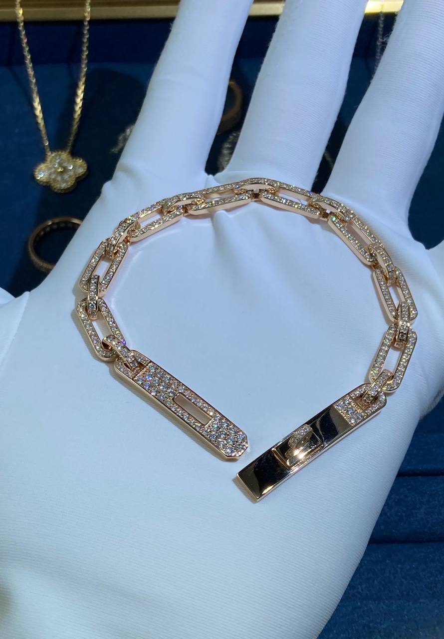 HRMS full pave diamond chain bracelet