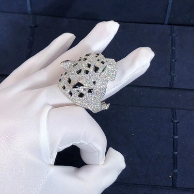 Panther full pave diamond ring, Large model