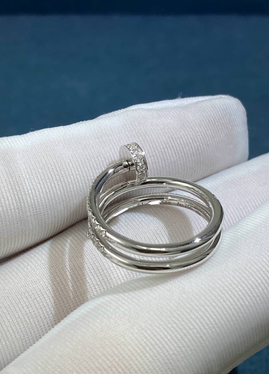Nail double row full pave diamond ring