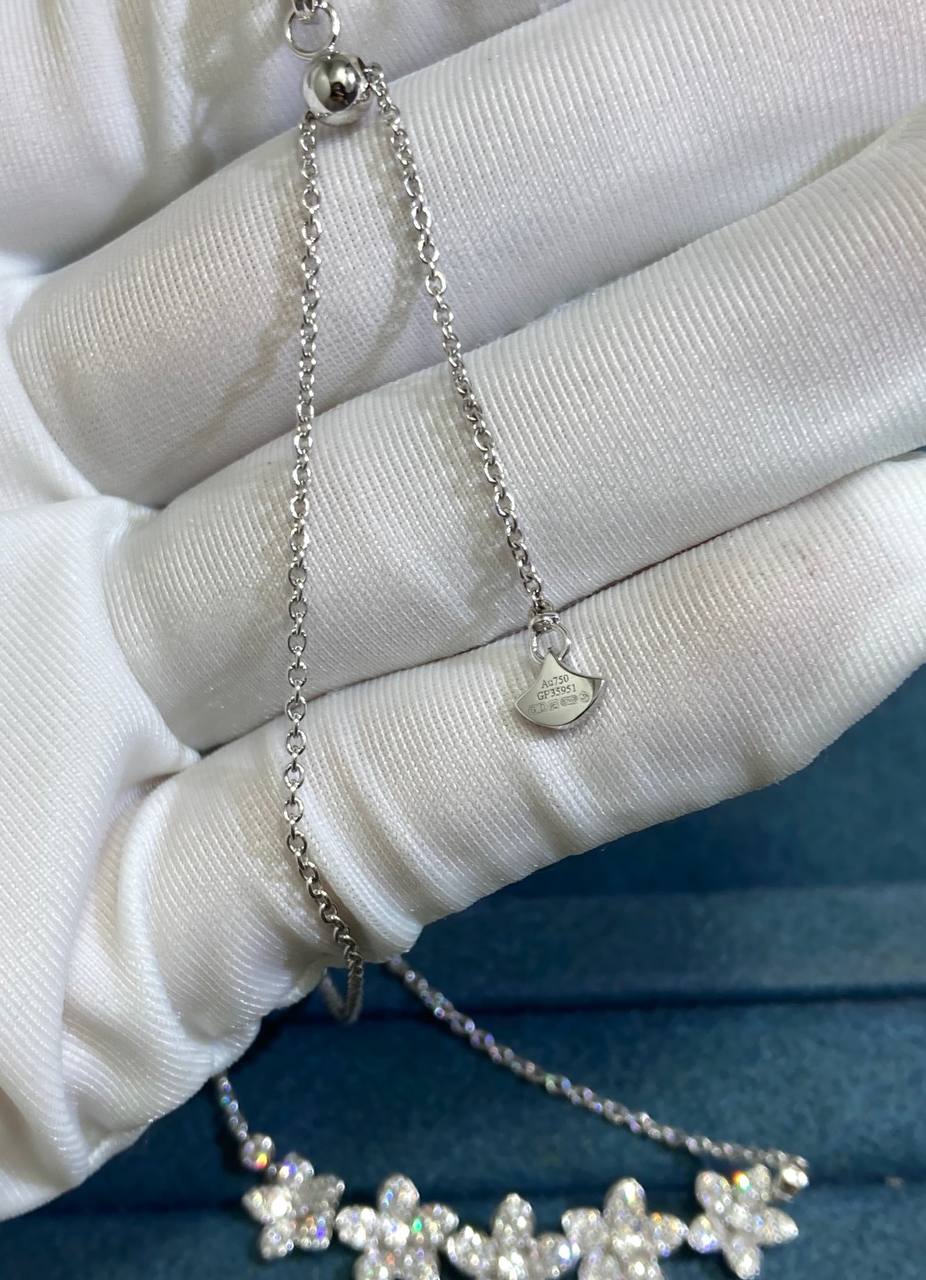 GRFF floral full pave diamond necklace