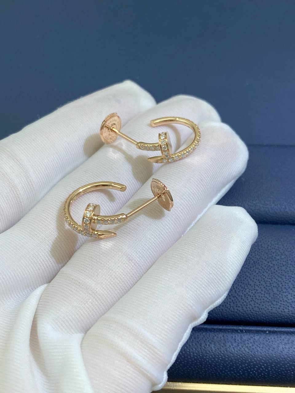 Nail full pave earrings