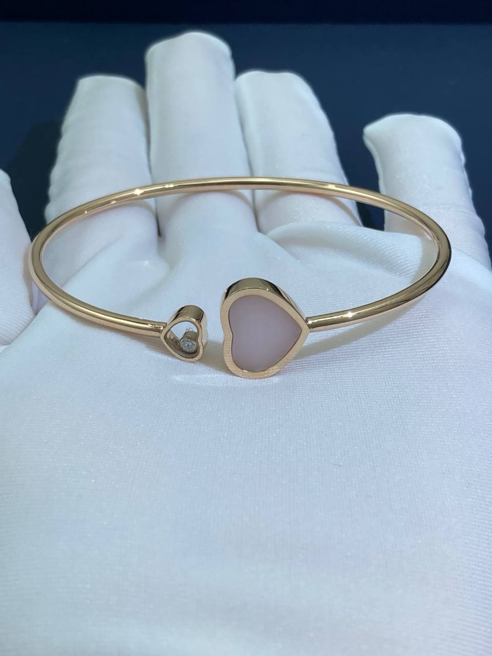CHPRD heart pink Opal bracelet with 1 diamond