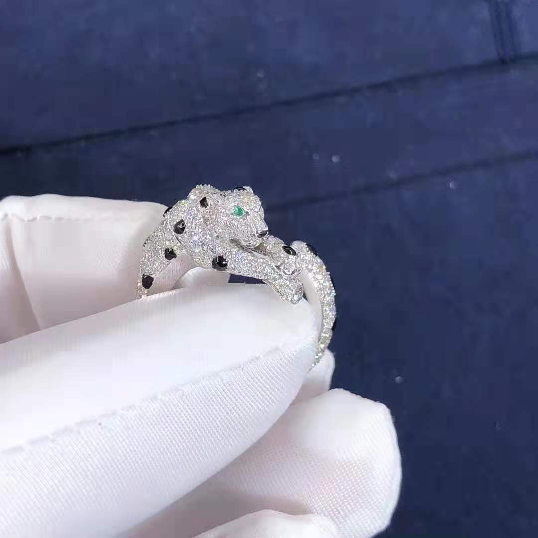 Panther full pave diamond ring