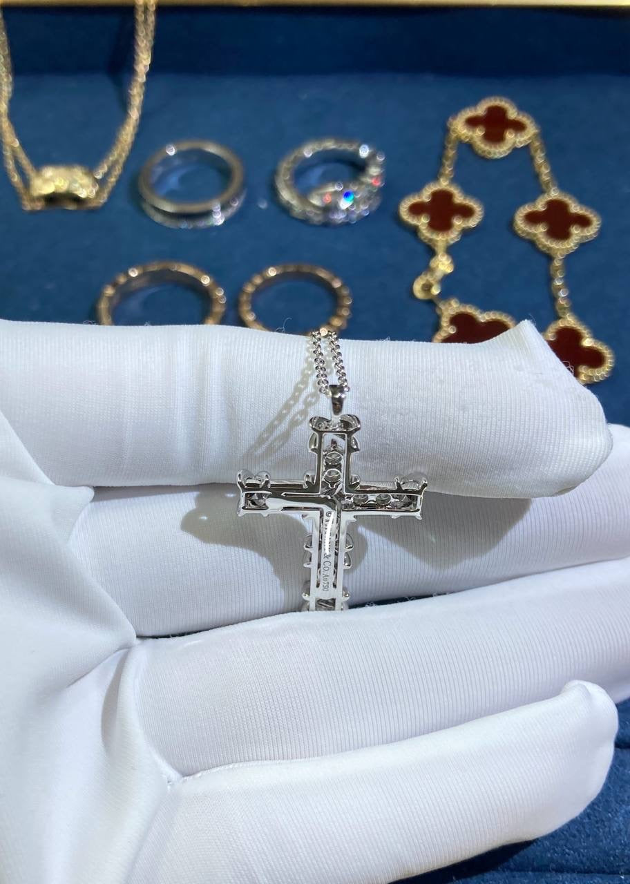 TC cross pendant with diamonds