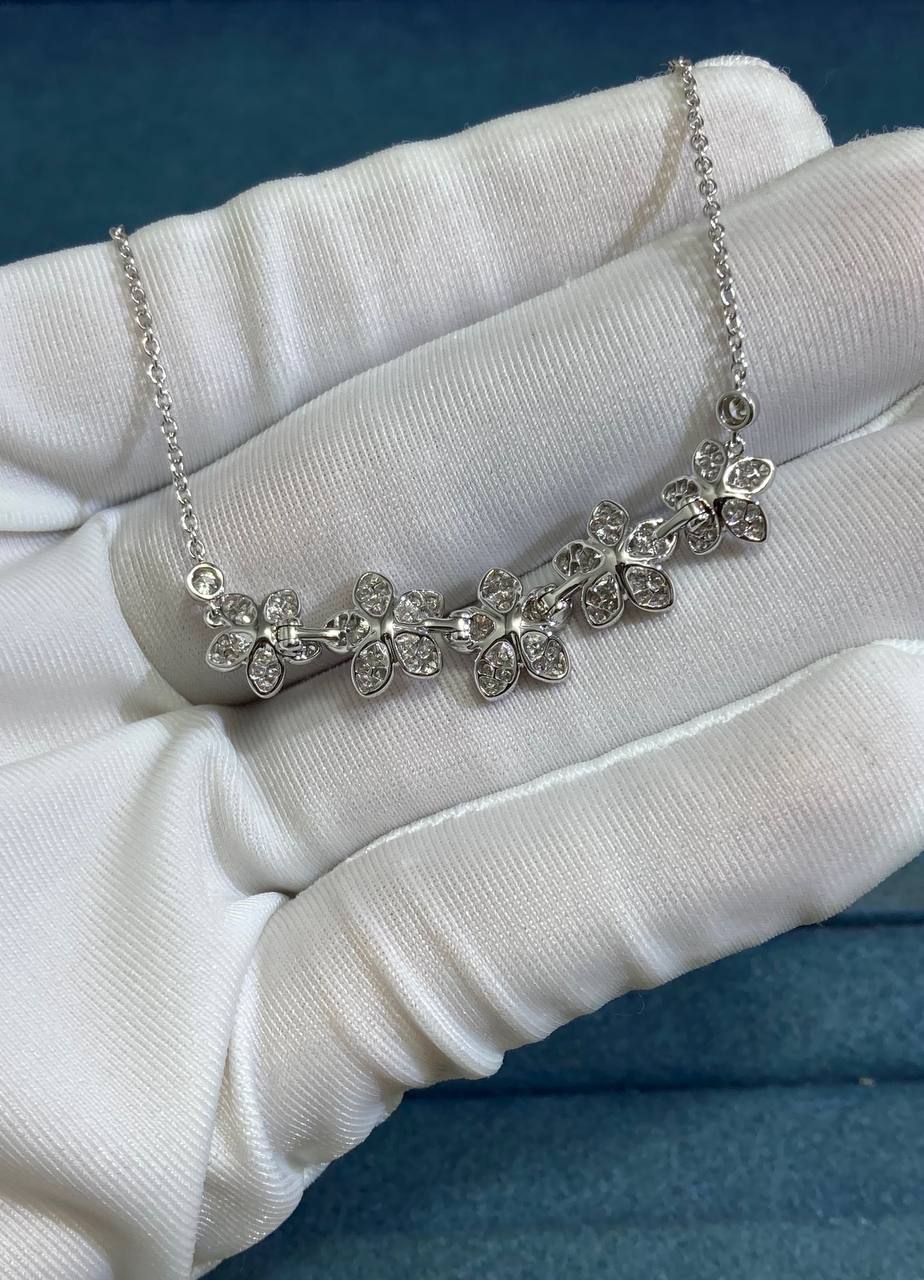 GRFF floral full pave diamond necklace