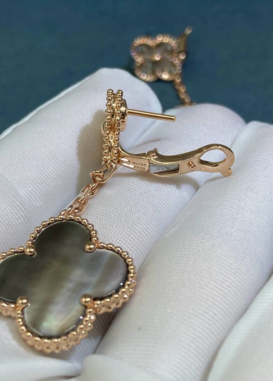 VC grey Mother-of-Pearl earrings with diamonds