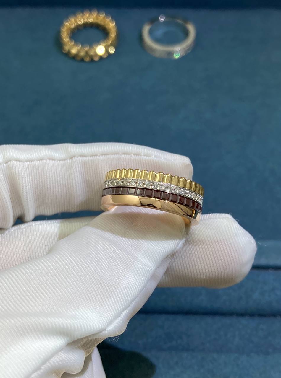 BCHRN half-pave diamond ring with PVD, Medium model