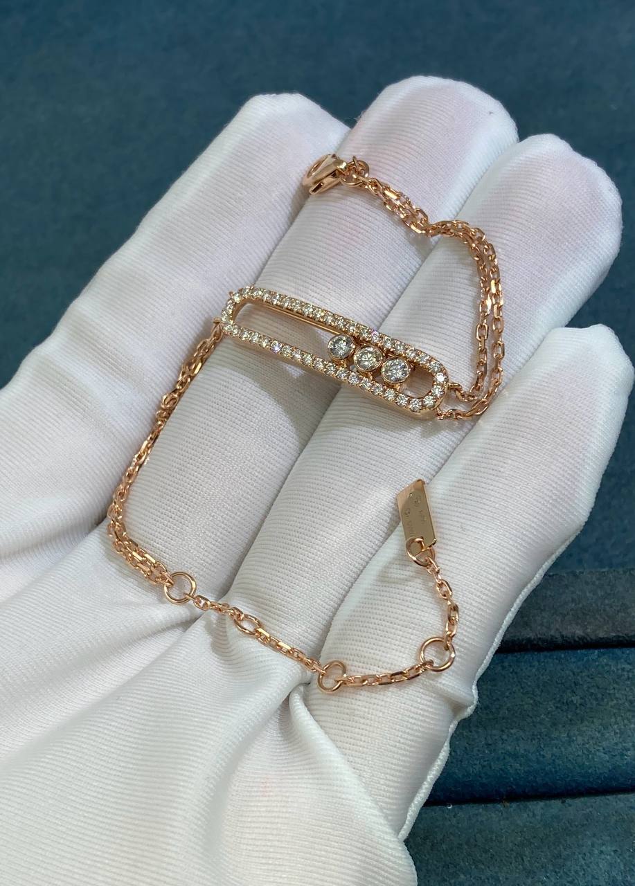 MSSK double chain bracelet with diamonds