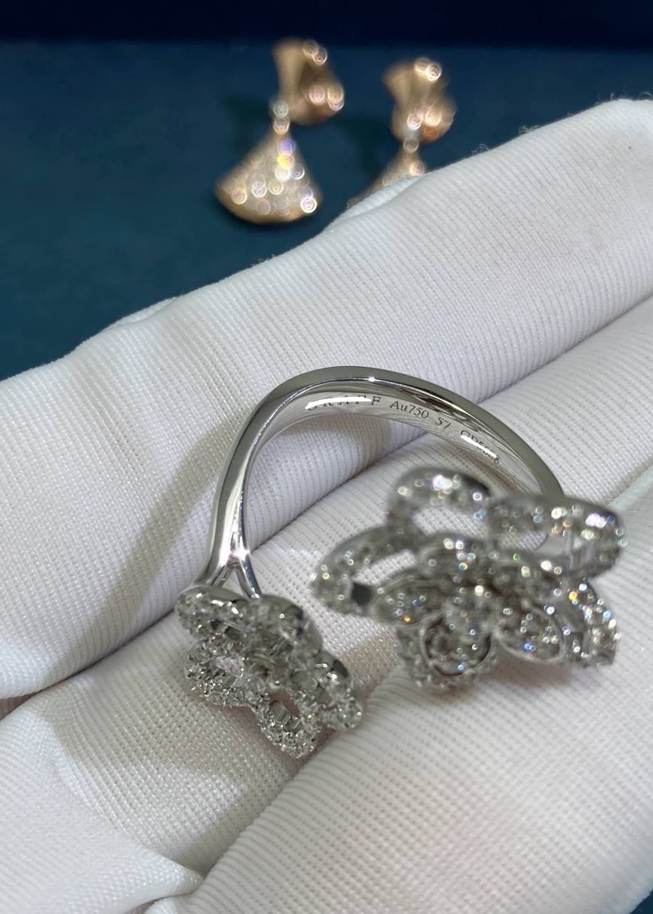 GRFF floral full pave double ring