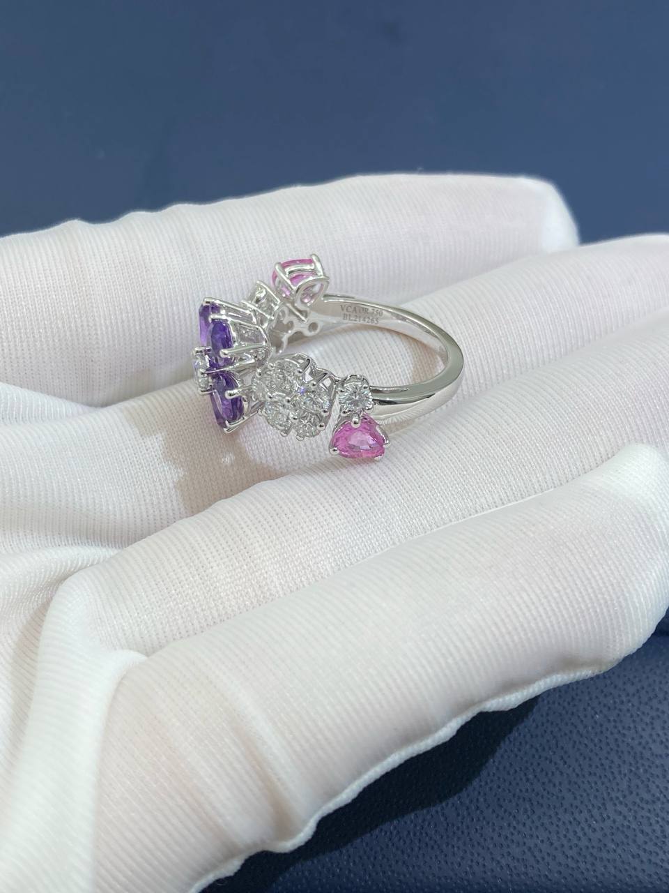 VC wildflowers ring with sapphires and diamonds