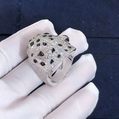 Panther full pave diamond ring, Large model