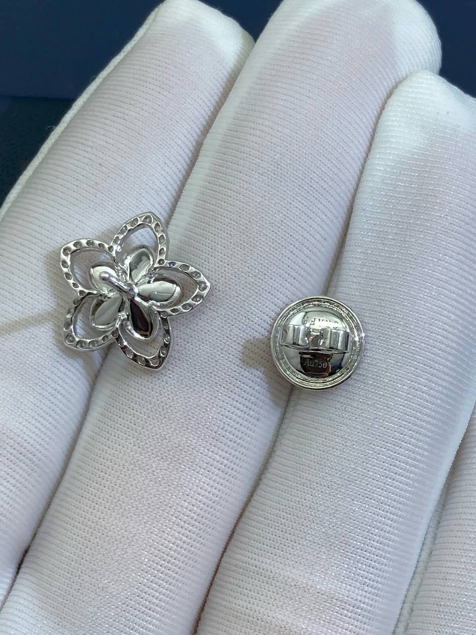 GRFF floral full pave diamond stud earrings