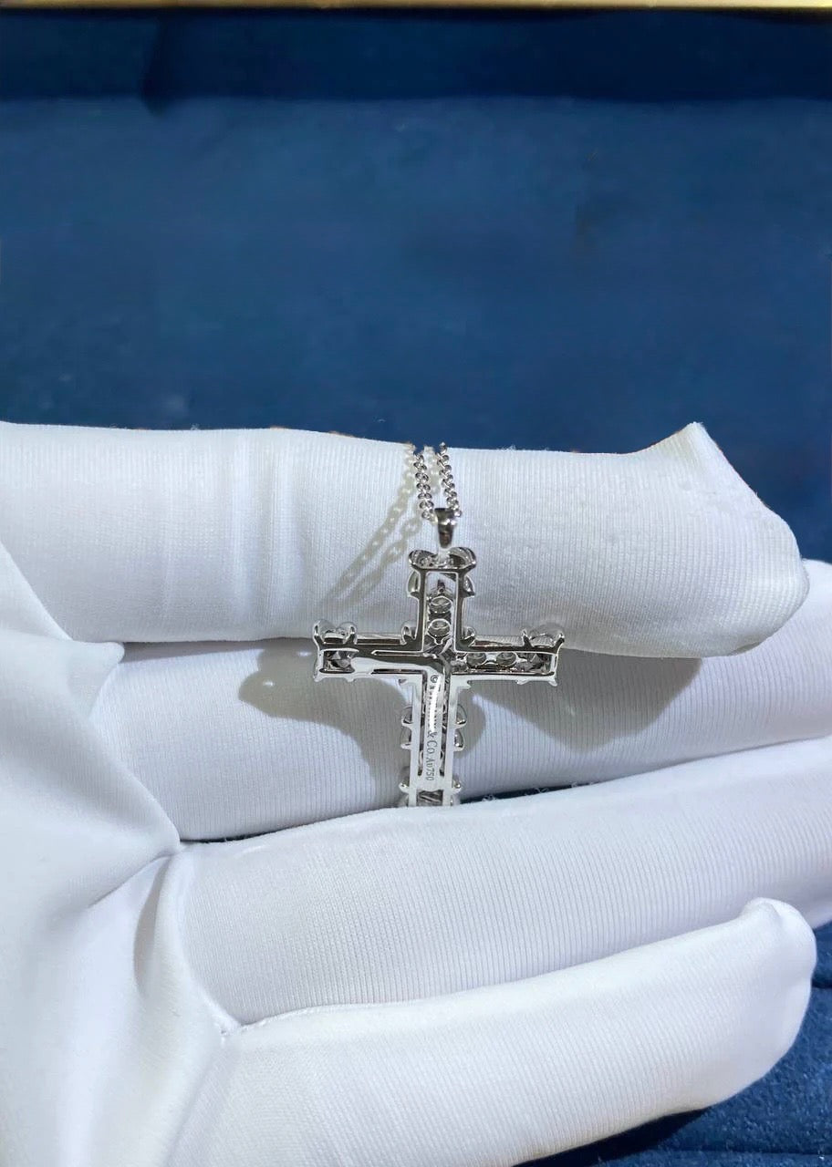TC cross pendant with diamonds