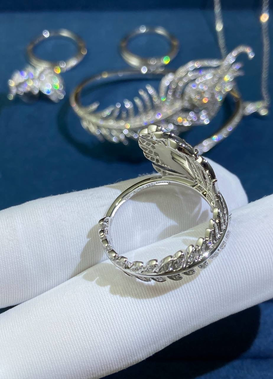 BCHRN feather full pave diamond ring