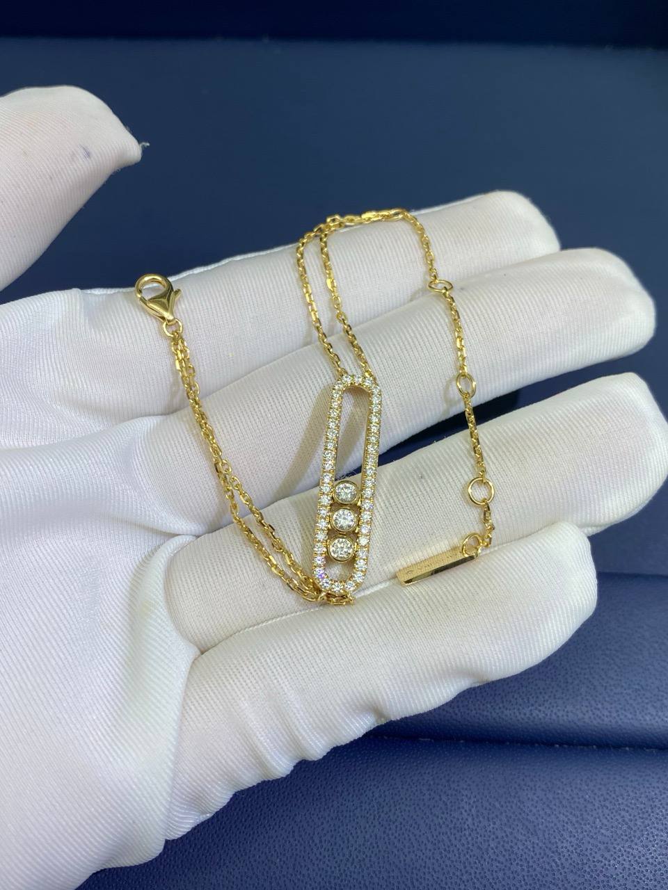 MSSK double chain bracelet with diamonds
