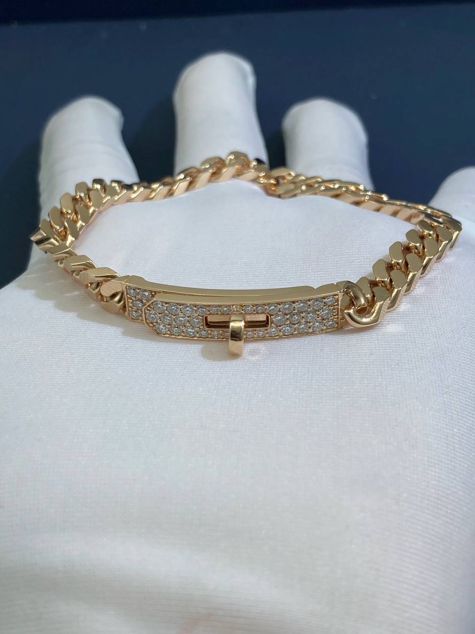 HRMS chain bracelet with diamonds