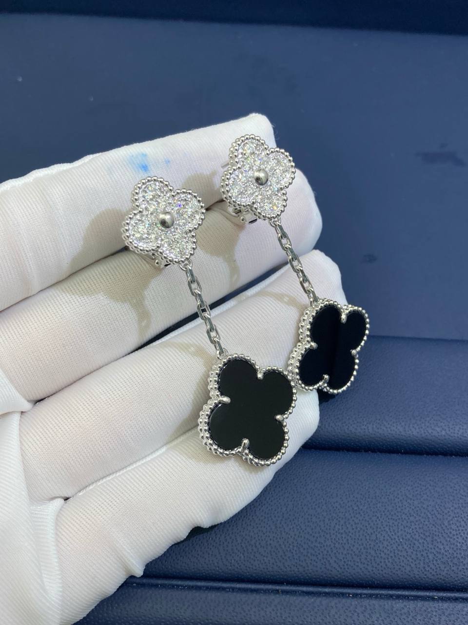 VC Onyx earrings with diamonds