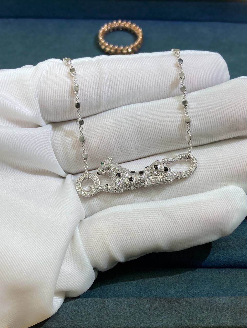 Panther full pave diamond pendant