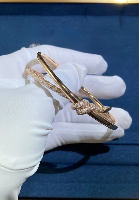 TC double row bracelet with half-pave diamonds