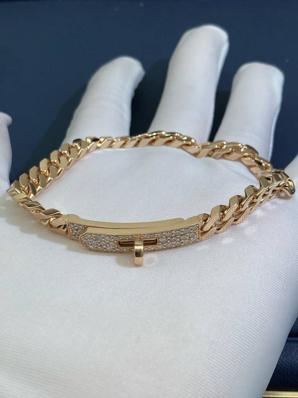 HRMS chain bracelet with diamonds