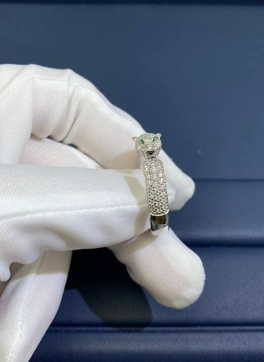 Panther full pave diamond ring, Small model