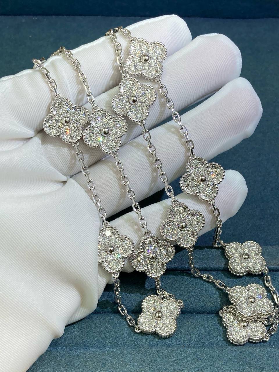 VC 20 motif full pave diamond necklace
