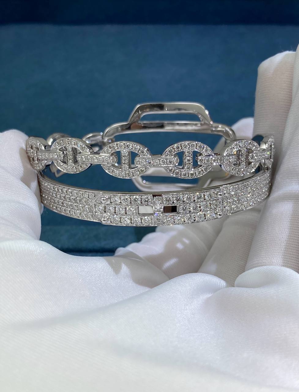 HRMS double row full pave diamond bracelet