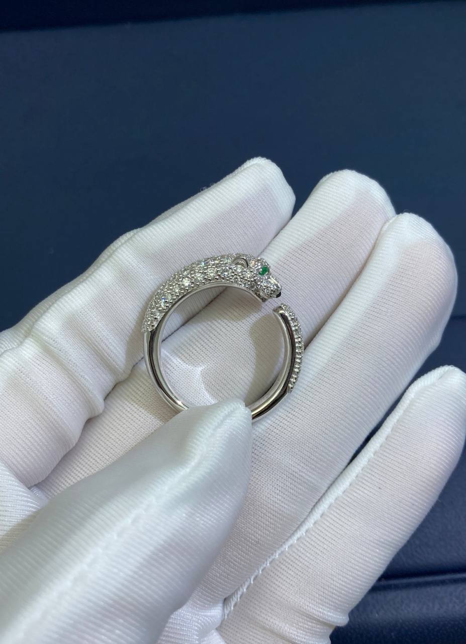 Panther full pave diamond ring, Small model